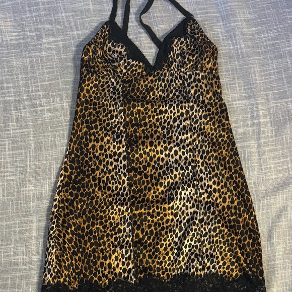 Dolce & Gabbana Brown and Black Lace Trim Chemise - Picture 1 of 7